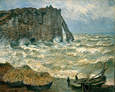  Mer agitée à Étretat, Claude Monet, huile sur toile, H.81 ; L.100 cm,&nb